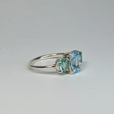 5R76 Silver Ring (BlueTopaz/Apatite)