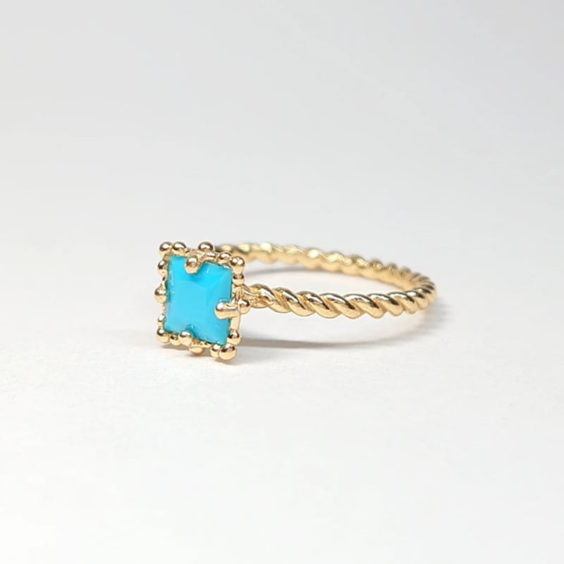 アクセサリー vintage turquoise K18 ring Victorian 14k Yellow Gold Turquoise Harem Ring | Five Band