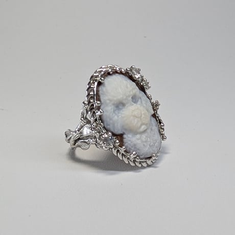 5R59 Silver(Rh) Ring (Toy Poodle Cameo)