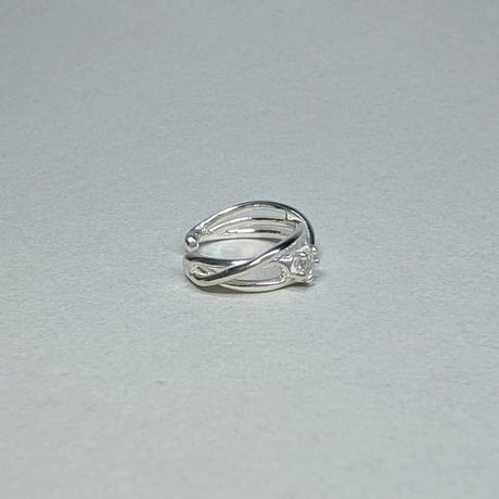 TE3/1W Silver Ear cuffs (White Topaz)