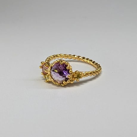 5R53 Silver(K18) Ring (Amethyst)