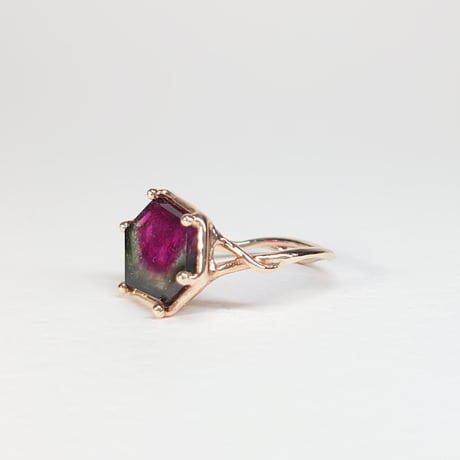 21R65 K10 Ring (Watermelon Tourmaline)