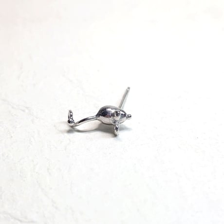 22P20 Silver(Rh) Single earring (Mouse Design)