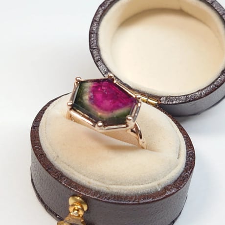 21R65 K10 Ring (Watermelon Tourmaline)