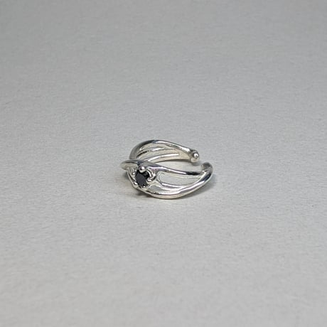 TE3/1B Silver Ear cuffs (Onyx)