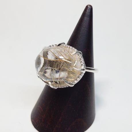 3R100 SV(Rh) Ring (Rutilated Quartz)