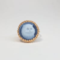 4R53 Silver(K18) Ring (Cameo/Agate)