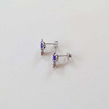 20O18 SV(Rh) Earrings (Lapis lazuli/Citrine)