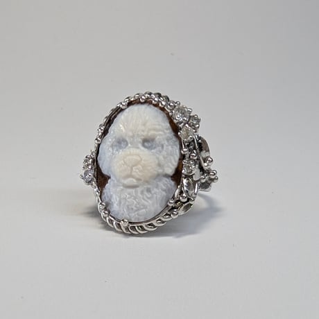 5R59 Silver(Rh) Ring (Toy Poodle Cameo)