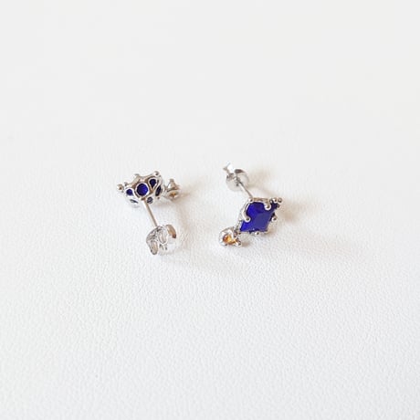 20O18 SV(Rh) Earrings (Lapis lazuli/Citrine)