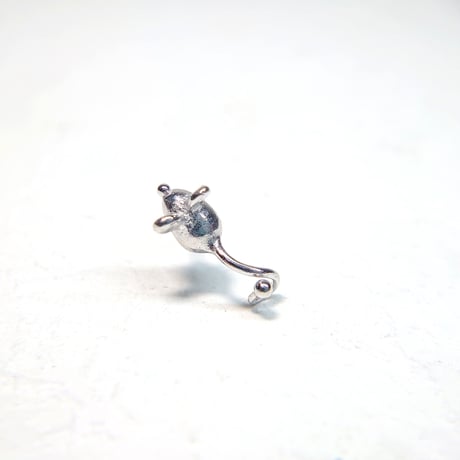 22P20 Silver(Rh) Single earring (Mouse Design)