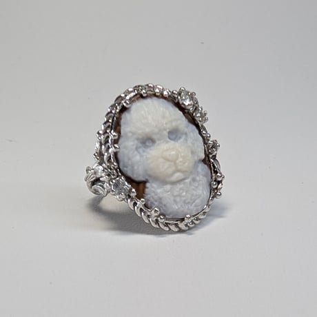 5R59 Silver(Rh) Ring (Toy Poodle Cameo)