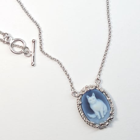 3N18 Silver(Rh) Necklace (Cameo/Agate)