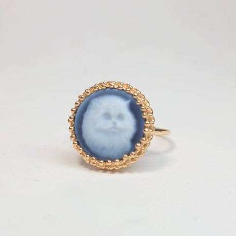 4R53 Silver(K18) Ring (Cameo/Agate)