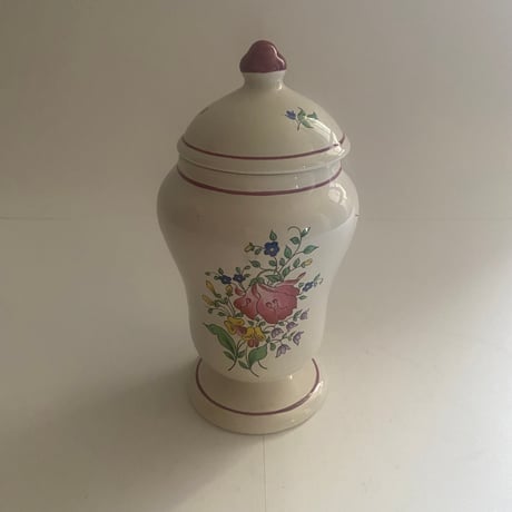 C 20世紀後半　リュネヴィル　プチ　ポ・ド・ファーマシー　花柄　ポリクローム