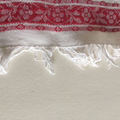 1940年代 ナプキン コットン レッドライン イニシアル刺繍入り