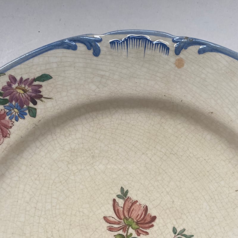 19世紀後半 ロンシャン ディナー・プレート ポリクローム お花柄