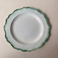 19世紀前半　デザート・プレート　波リム　グリーン　2点セット　1−２