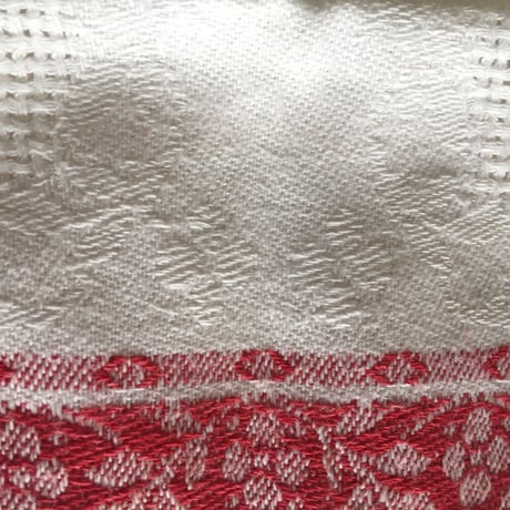 1940年代 ナプキン コットン レッドライン イニシアル刺繍入り