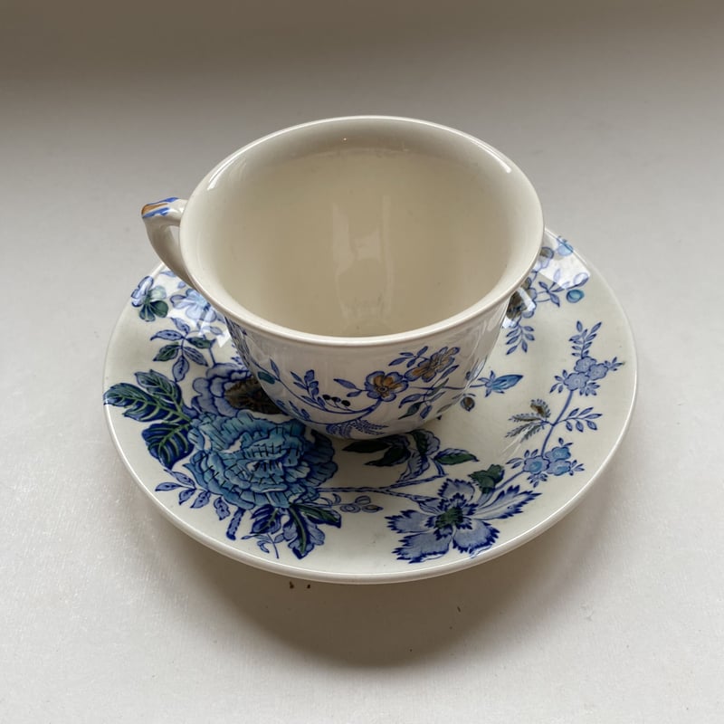 20世紀後半 メイソンズ ベルべデーレ カップ＆ソーサー ブルーのバラ柄