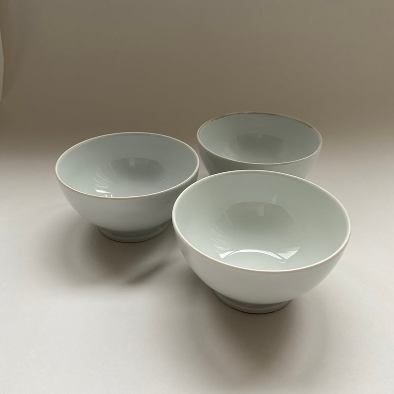 20世紀後半 リモージュ カフェ・オ・レボウル 白磁 丸 13、5cm 3点