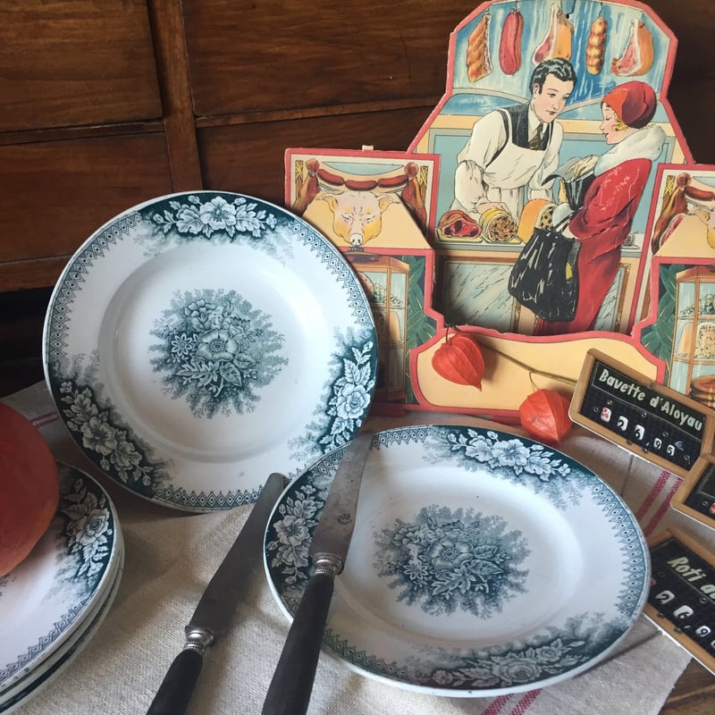 フランス サンタマン 深皿 スープ皿 19世紀後半 サンタマン