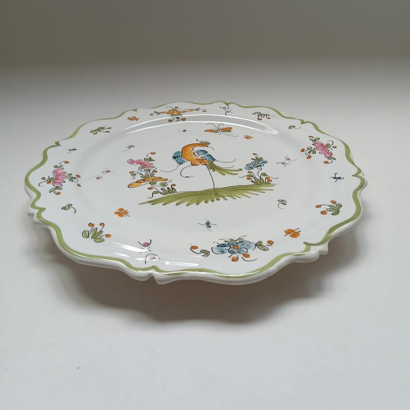 フランスアンティーク　ディナープレート　ぽってり　23cm ムスティエ フランスアンティーク ディナープレート ぽってり 23cm ムスティエ