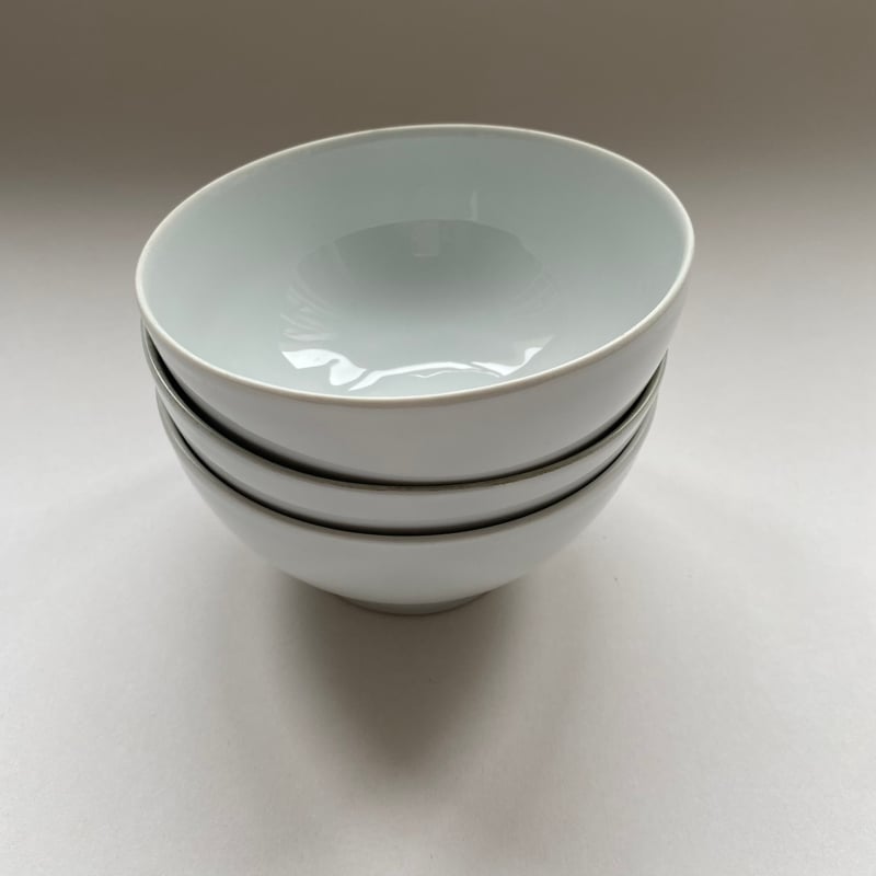 20世紀後半 リモージュ カフェ・オ・レボウル 白磁 丸 13、5cm 3点