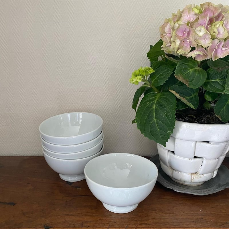 20世紀後半 リモージュ カフェ・オ・レボウル 白磁 丸 13、5cm 3点