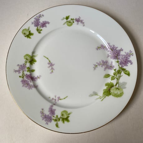 1900年代　リモージュ　J.B.T et cie　ベルポー　ディナー・プレート　リラとブール・ド・ネージュ柄　1−１２