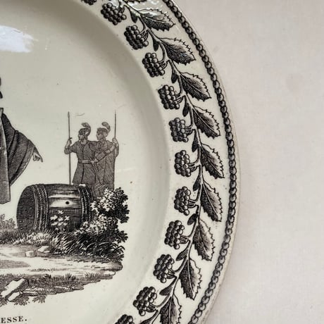 19世紀前半　モントロー　おしゃべりなお皿　デザートプレート　童話　2点セット