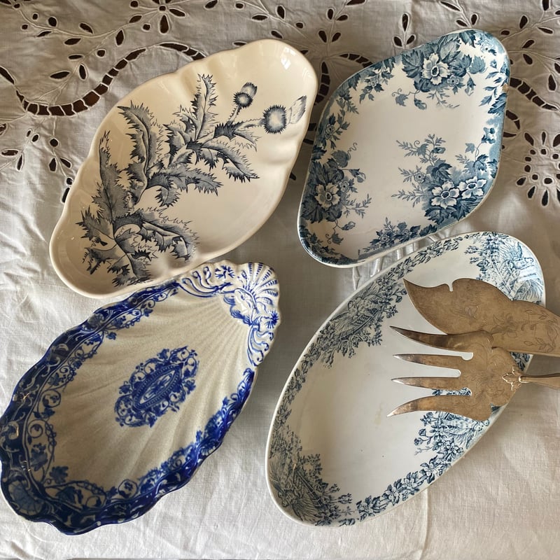 19世紀 ラヴィエ 楕円形 鳥のつがい柄 | campagne à paris vintage