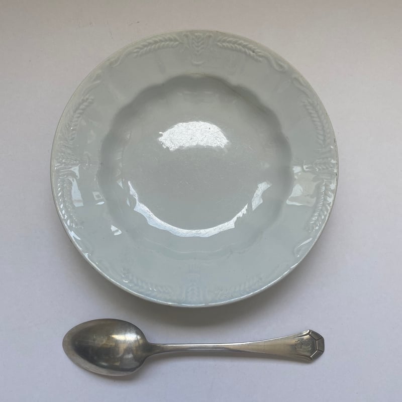 1930年代 サンタマン スーププレート ブレ・レリーフ 白陶器