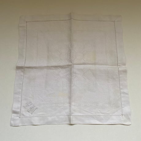 20世紀前半　セルヴィエット　メティス　イニシャルFN 　刺繍　５点セット