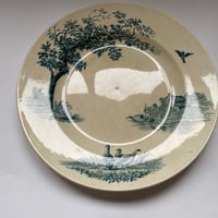 19世紀後半　ロンシャン　サマリテーヌ　プラロン　29cm　田舎の風景柄