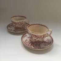 19世紀中期　イギリス製　ジョン・ディモック　シノワズリー　カップ＆ソーサー　2点セット
