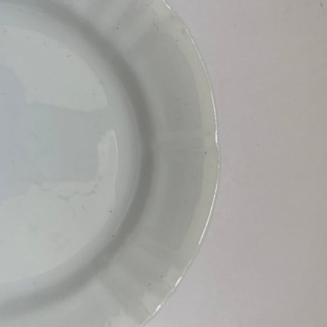 １９００年　サンタマン　ディナー・プレート　フリル　白陶器