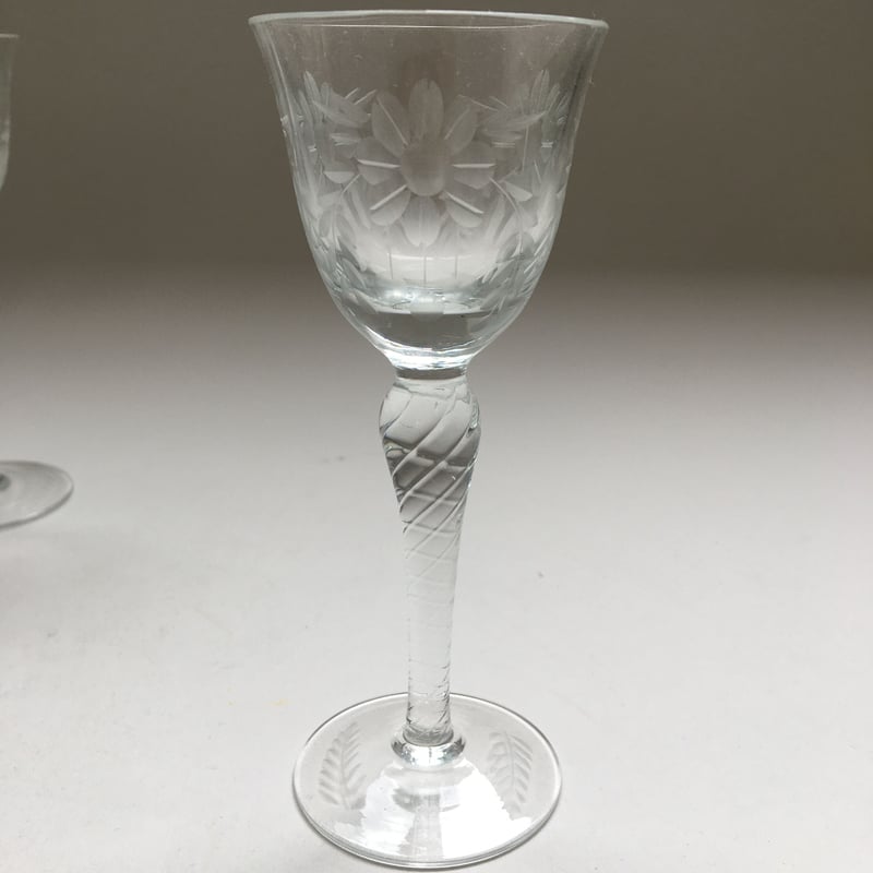 1930年代 クリスタル カットグラス リキュール・グラス お花 1930年代 クリスタル カットグラス リキュール・グラス お花