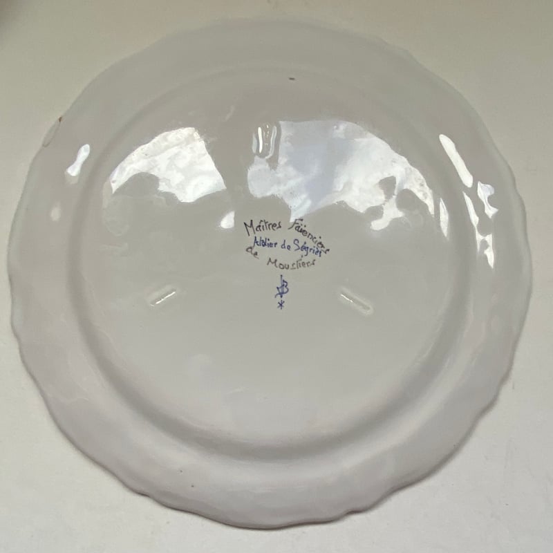 1980年代 ムスティエ アトリエ・セグリエ ディナー・プレート 花