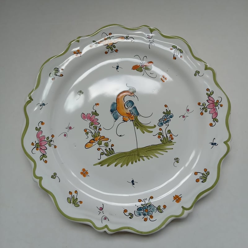 20世紀後半 ムスティエ TR サイン ディナープレート フェニックス柄