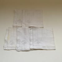 20世紀前半　セルヴィエット　メティス　イニシャルFN 　刺繍　５点セット