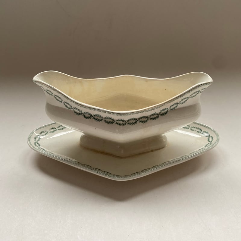 サルグミンヌ フランスアンティーク グリーン ソースボート