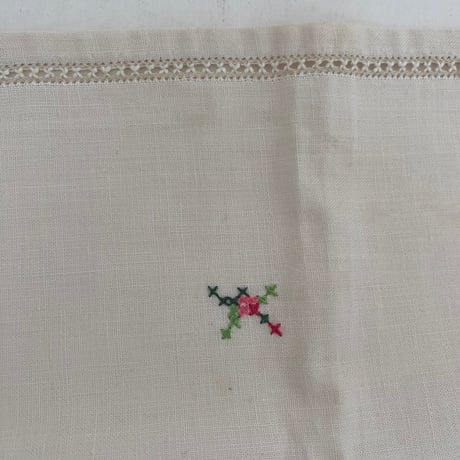 1950年代　プチ・ナップとセルヴィエット　コットン　マルチカラー刺繍