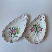 20世紀後半　リュネヴィル　ラヴィエ　シェル型　花柄　ポリクローム　2点セット