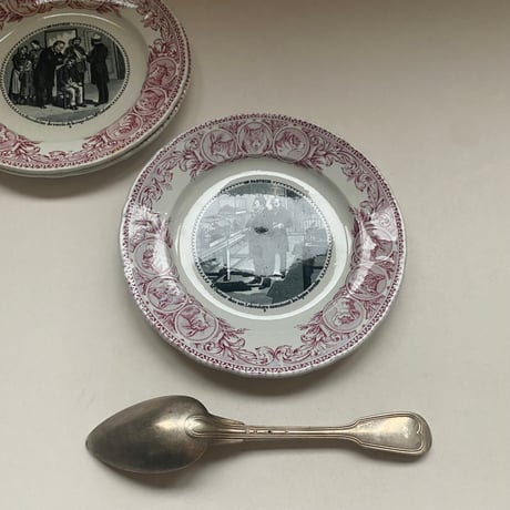 19世紀　ボルドー　ジュール・ヴィエイヤール　おしゃべりなお皿　デザートプレート　パストゥール　ルージュ　１−３