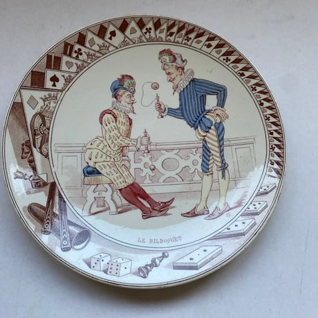 19世紀後半　サルグミンヌ　レ・ジュ　おしゃべりなお皿　デザートプレート　Aランク  １−３