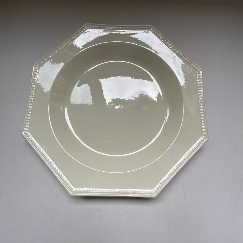 希少◆19世紀クリームウェア レースレリーフ深皿＃ポントシューオクトゴナルジアン 希少◇19世紀クリームウェア レースレリーフ深皿＃ポントシューオクト