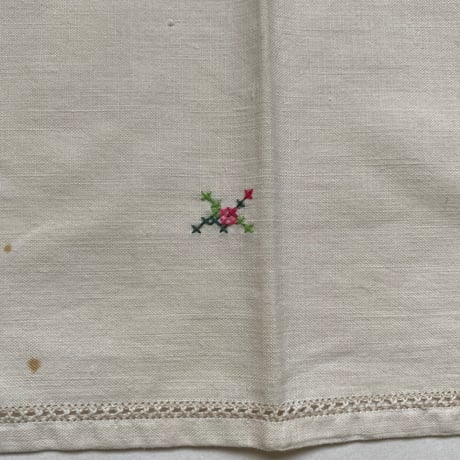 1950年代　プチ・ナップとセルヴィエット　コットン　マルチカラー刺繍