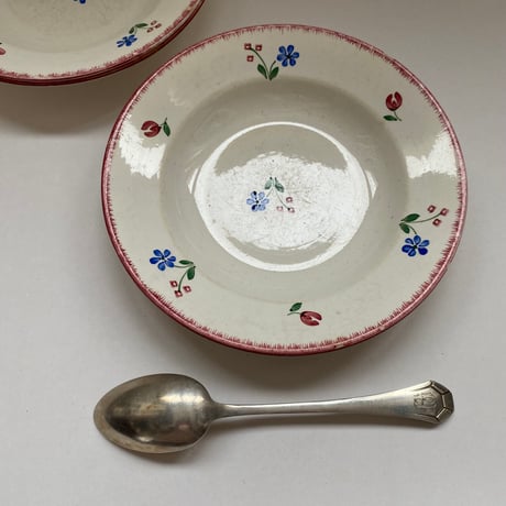 １９３０年代　バドンヴィレー　ダニー　スーププレート　小花柄　Bランク　3点セット