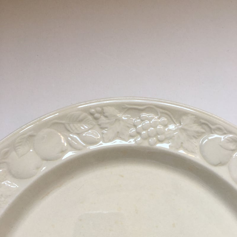 イギリスアンティーク　18世紀　フリルリム　レリーフ　プレート　34cm イギリスアンティーク18世紀フリルリムレリーフプレート34cm